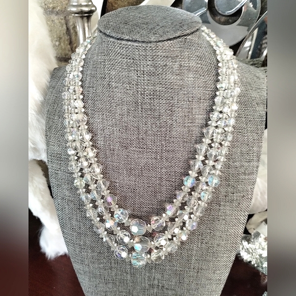 Vintage, Austrian Crystal, Tiered, Choker Necklace - Picture 8 of 16